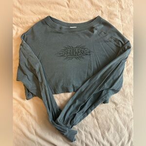 Garage Black Long-Sleeve Tee with Subtle Center Graphic